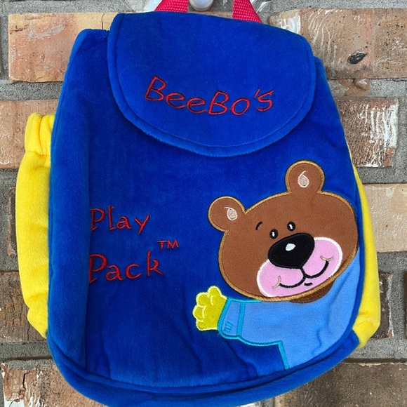 Beebo’s Kids Unisex Blue Multicolored Play Pack Plush Bag - Picture 5 of 7